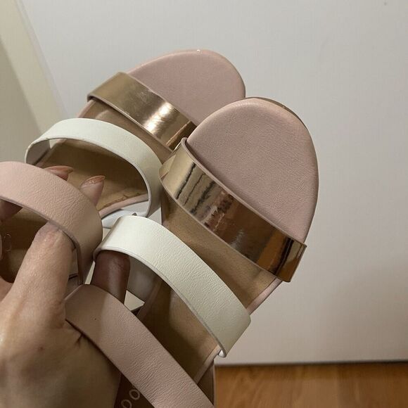 Bamboo Pale Pink strappy slingback heels size US 6 - Picture 6 of 6